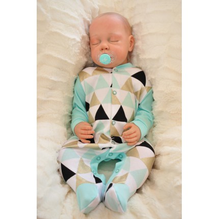 Pajac pajacyk TRÓJKĄTY mięta brokat