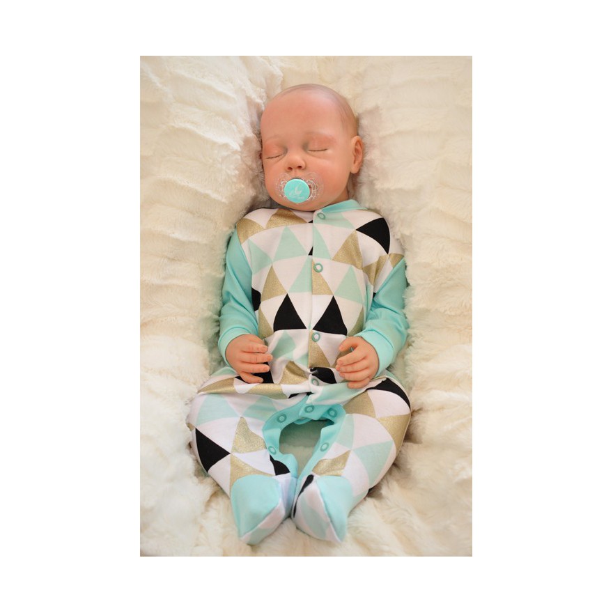 Pajac pajacyk TRÓJKĄTY mięta brokat