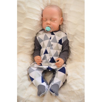 Pajac pajacyk TRÓJKĄTY grafit brokat