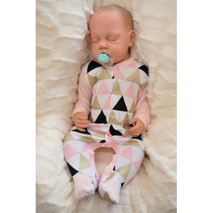 Pajac pajacyk TRÓJKĄTY róż brokat