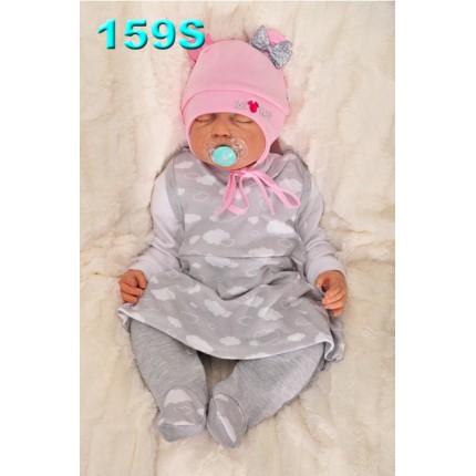 ŚPIOCHY SUKIENKA 2w1 tylko u nas! szare w chmurki wzór 159S