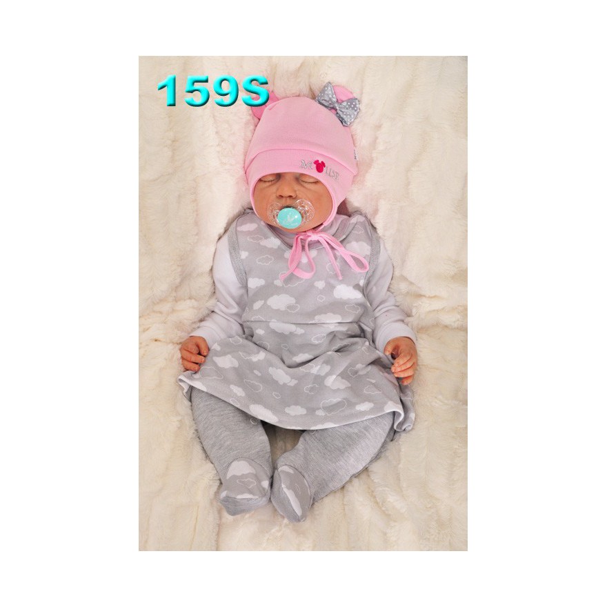 ŚPIOCHY SUKIENKA 2w1 tylko u nas! szare w chmurki wzór 159S