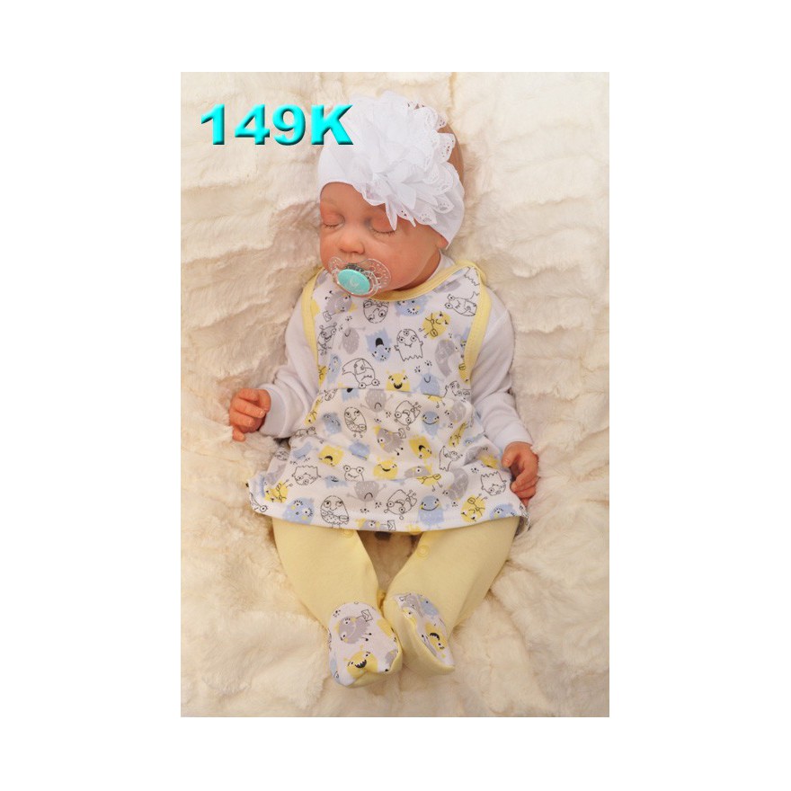 ŚPIOCHY SUKIENKA 2w1 tylko u nas! żółte w stworki wzór 149K