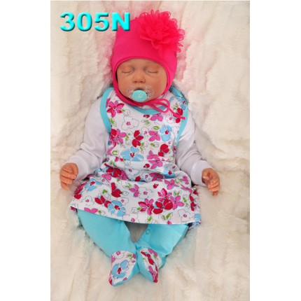 ŚPIOCHY SUKIENKA 2w1 tylko u nas! niebieskie w kwiaty wzór 305N