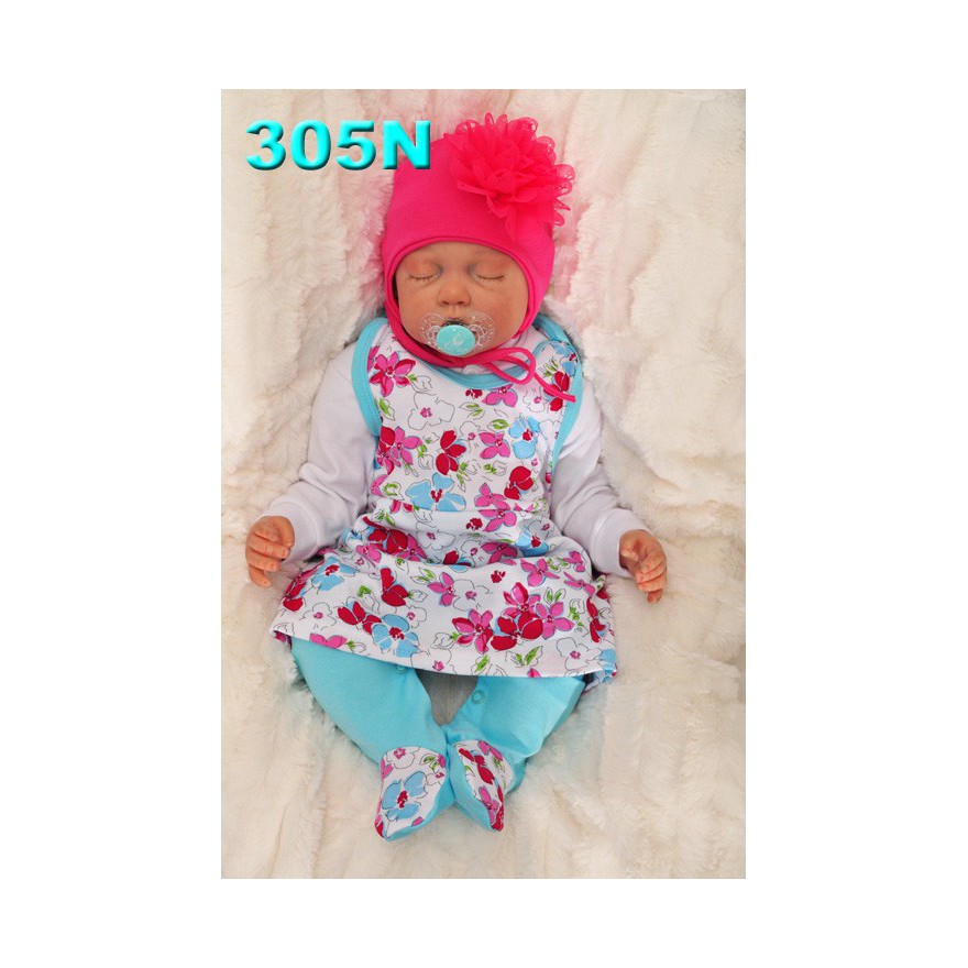 ŚPIOCHY SUKIENKA 2w1 tylko u nas! niebieskie w kwiaty wzór 305N