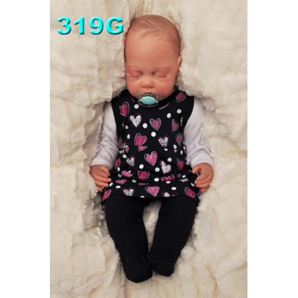 ŚPIOCHY SUKIENKA 2w1 tylko u nas! granatowe w serca wzór 319G