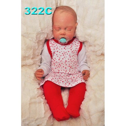 ŚPIOCHY SUKIENKA 2w1 tylko u nas! czerwono-białe w serca wzór 322C