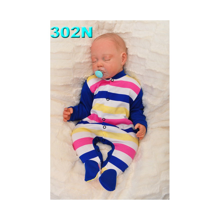 Pajac pajacyk bawełniany chabrowy w pasy wzór 302N