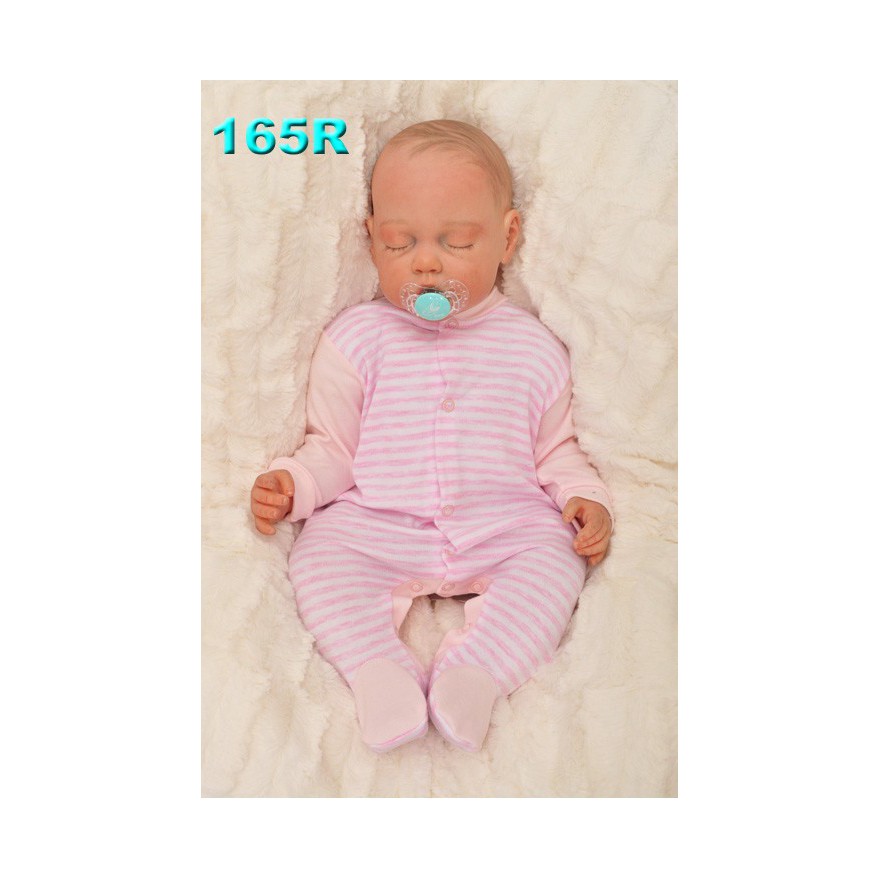 Pajac pajacyk bawełniany w biało-różowe paski wzór 165R