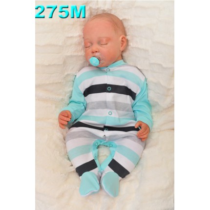 Pajac pajacyk bawełniany, miętowy w paski wzór 275M