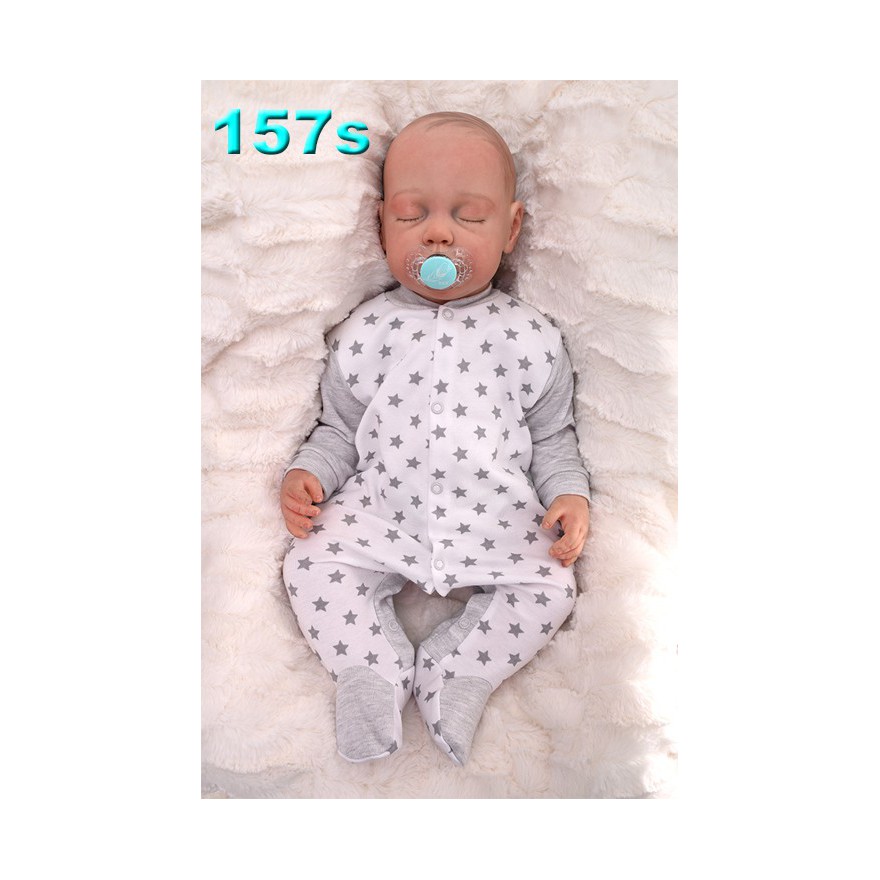 Pajac pajacyk bawełniany szaro-biały w gwiazdki wzór 157S