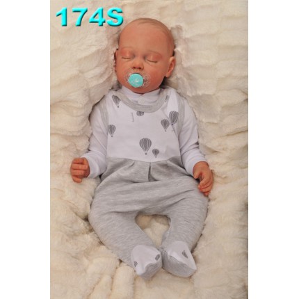 ŚPIOCHY ŚPIOSZKI bawełniane, szare w balony wzór 174S