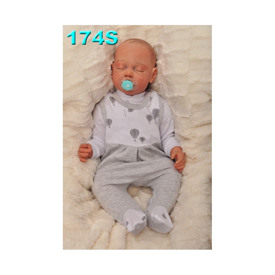 ŚPIOCHY ŚPIOSZKI bawełniane, szare w balony wzór 174S