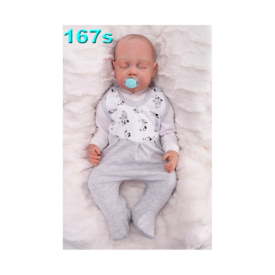 ŚPIOCHY ŚPIOSZKI bawełniane, szare z pieskami wzór 167S