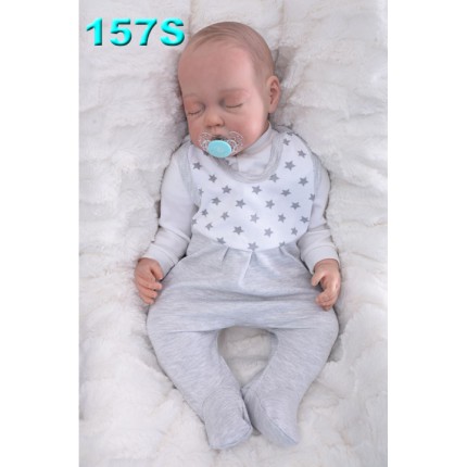 ŚPIOCHY ŚPIOSZKI bawełniane, szare w gwiazdki wzór 157S