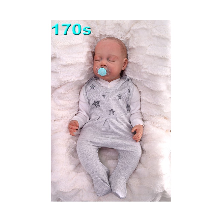 ŚPIOCHY ŚPIOSZKI bawełniane, szare w gwiazdki wzór 170S