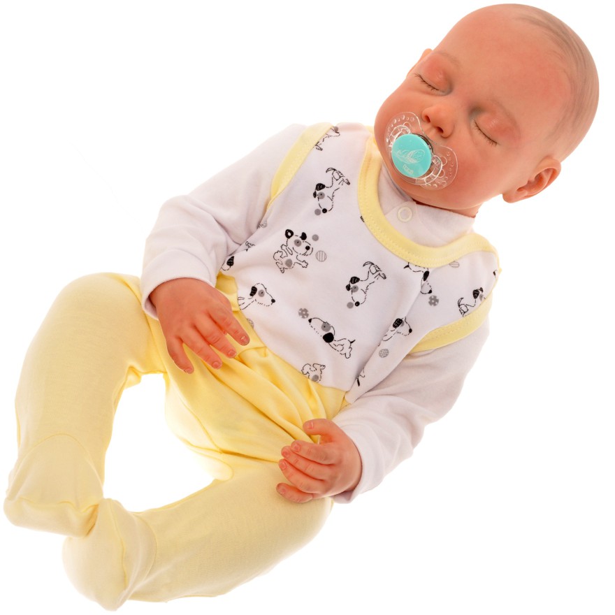 ŚPIOCHY ŚPIOSZKI bawełniane żółte w pieski wzór 167K