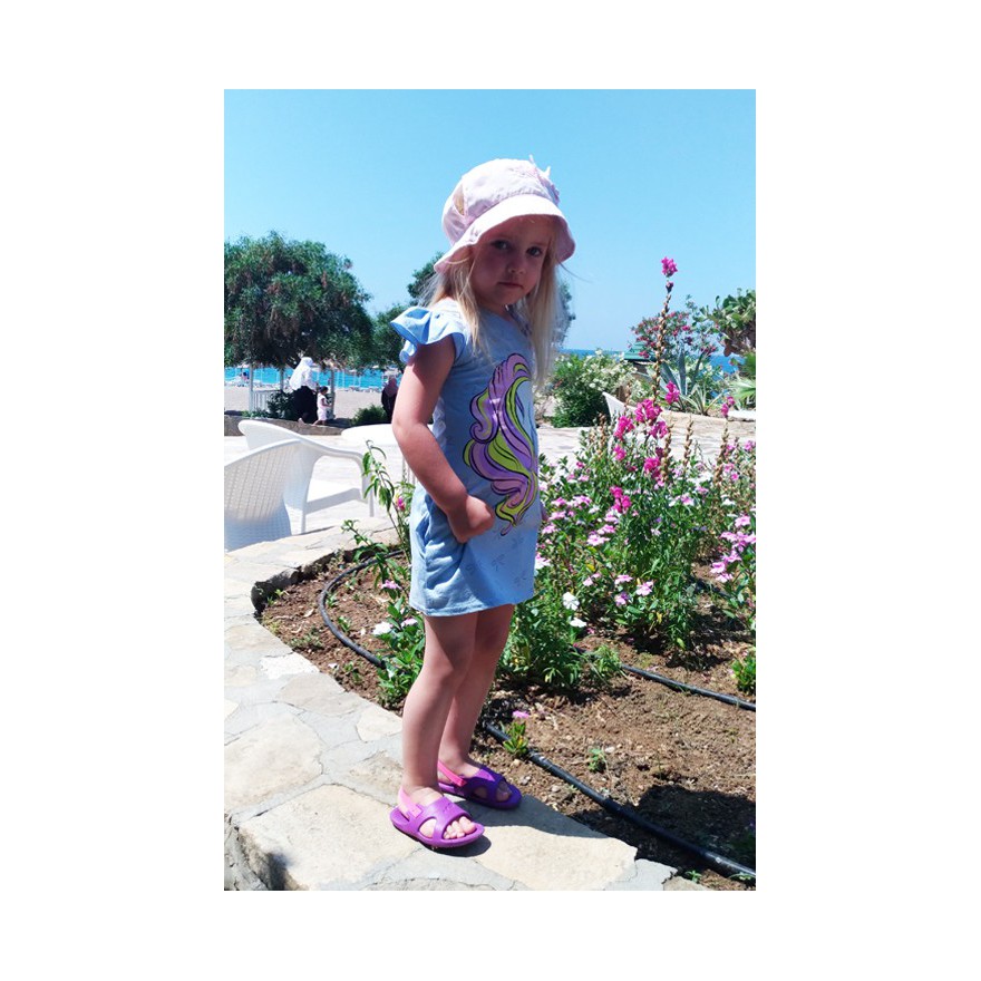 Niebieska Sukienka JEDNOROŻEC brokat LATO