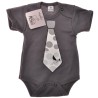 Grafitowe BODY chłopięce z krawatem krótki rękaw LATO wzór 548kr