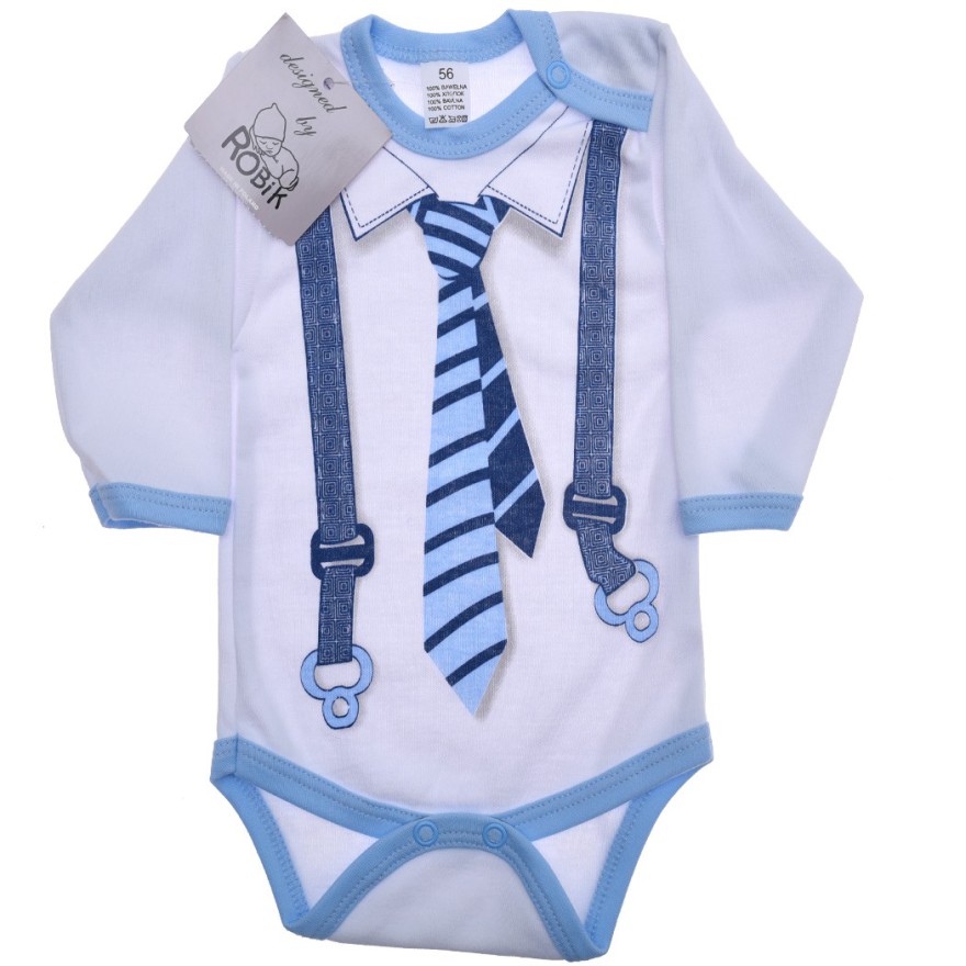 BODY chłopięce z krawatem długi rękaw wzór 461