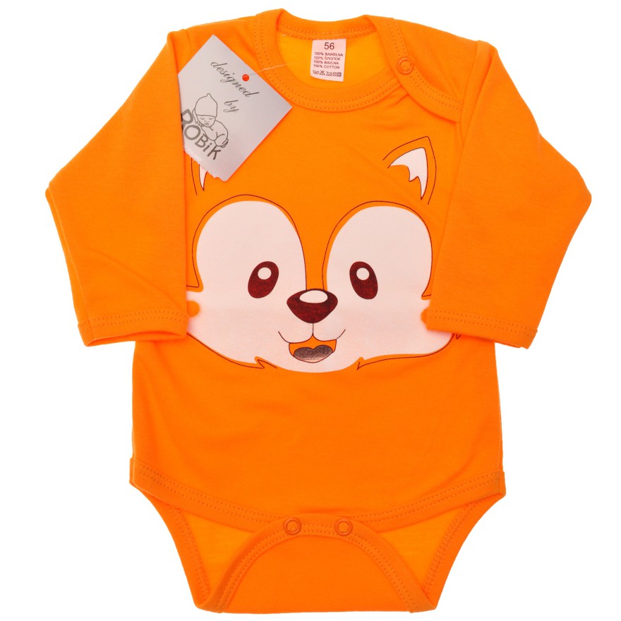 Pomarańczowe BODY LISEK długi rękaw wzór 563