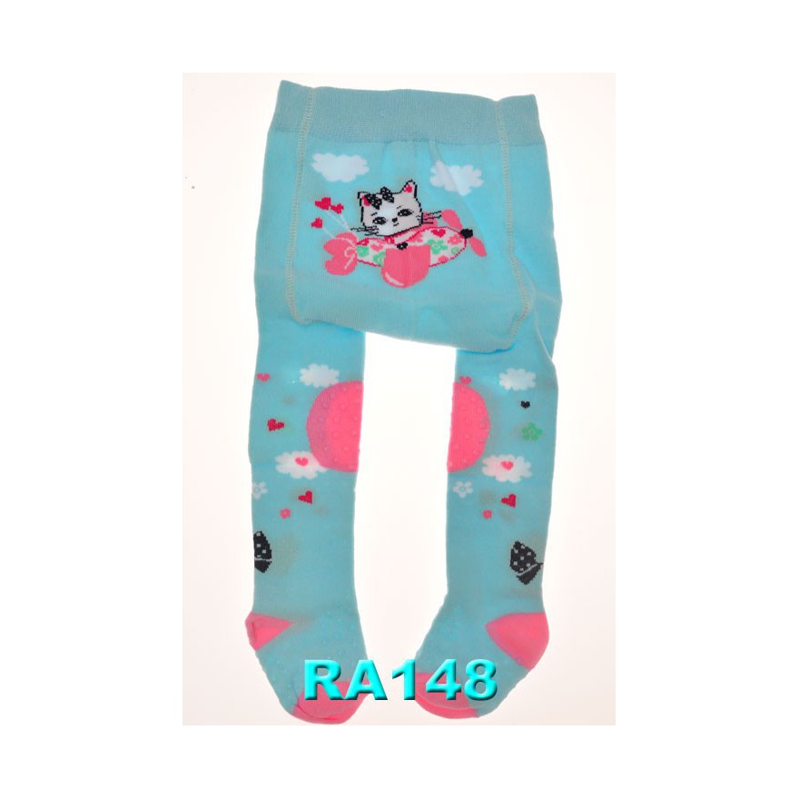 RAJSTOPY do RACZKOWANIA niebieskie z kotkiem w samolocie POTRÓJNY ABS! wzór 148