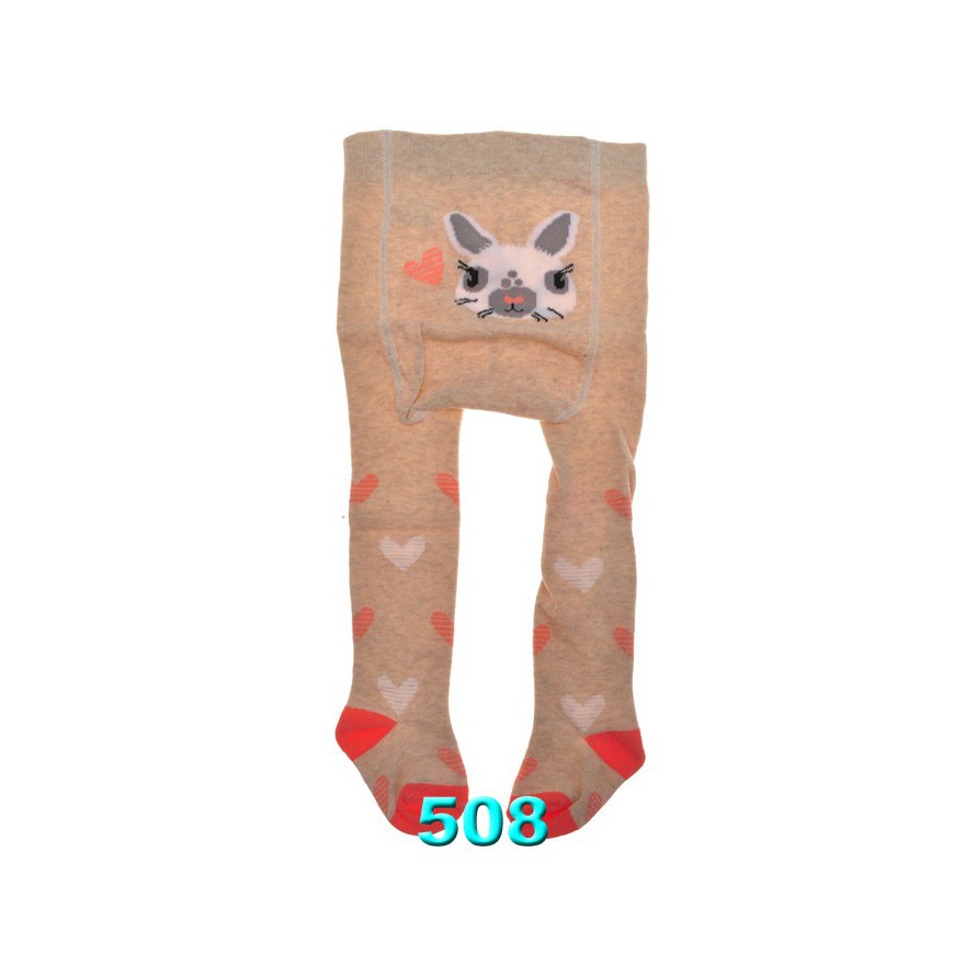 RAJSTOPY bawełniane beżowe z królikiem wzór 508