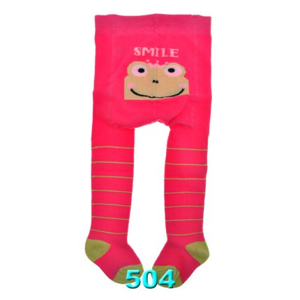 RAJSTOPY bawełniane różowe z żabką wzór 504