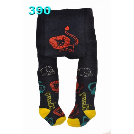 RAJSTOPY bawełniane grafitowe ZOO wzór 390