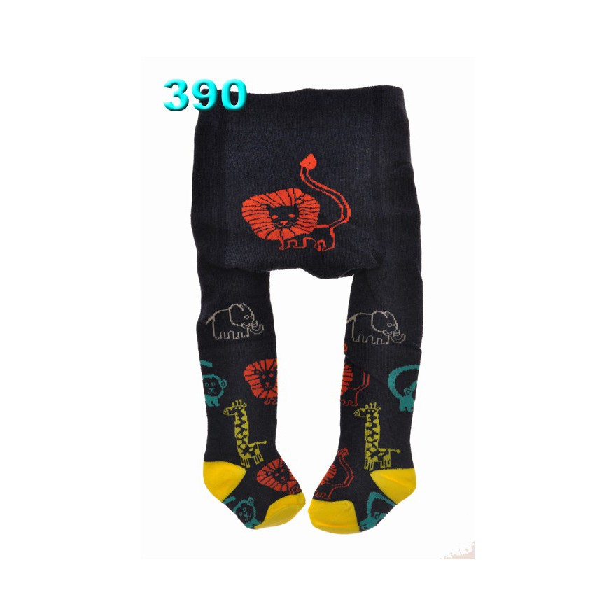 RAJSTOPY bawełniane grafitowe ZOO wzór 390