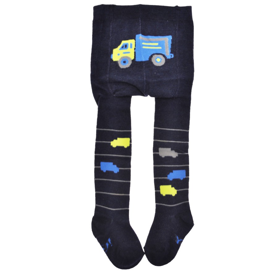 RAJSTOPY bawełniane granatowe z ciężarówką wzór 416