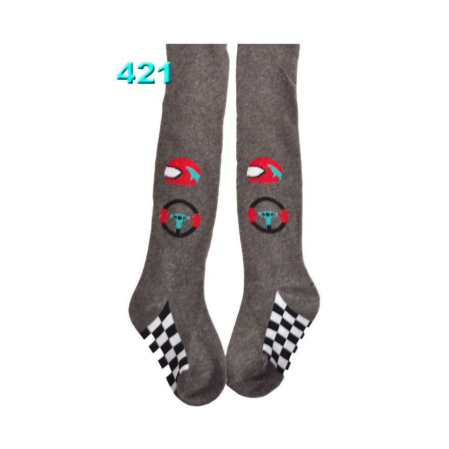 RAJSTOPY bawełniane szare z nadrukiem wzór 421