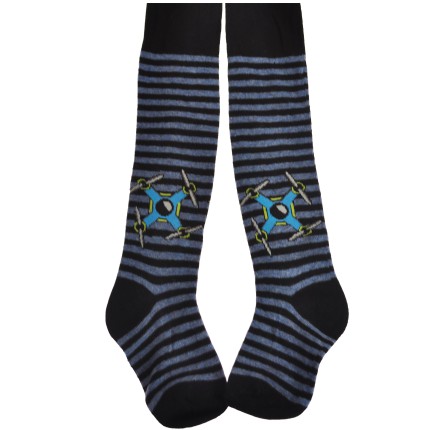 RAJSTOPY bawełniane czarne w paski wzór 420