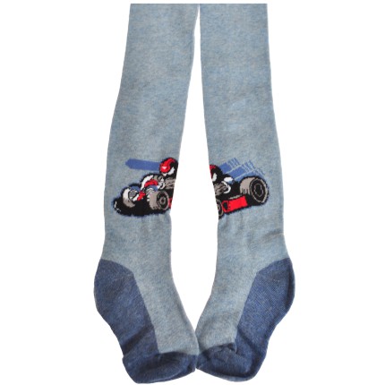 RAJSTOPY bawełniane niebieskie z wyścigówką wzór 419