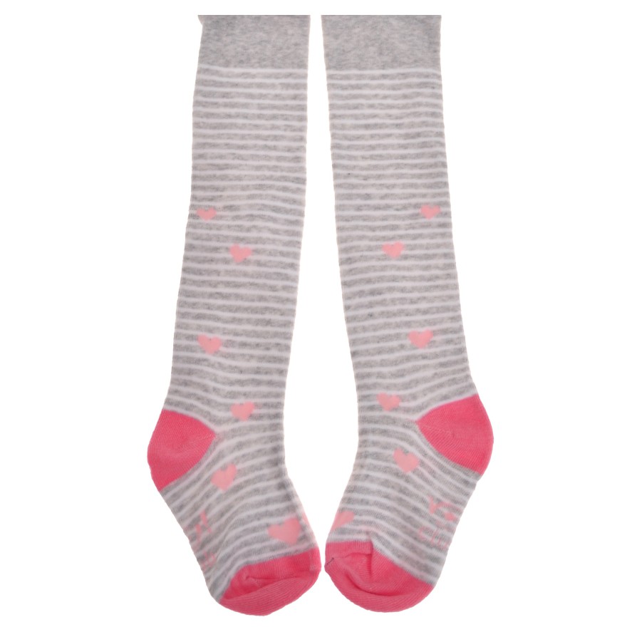 RAJSTOPY bawełniane jasnoszare w paski wzór 564