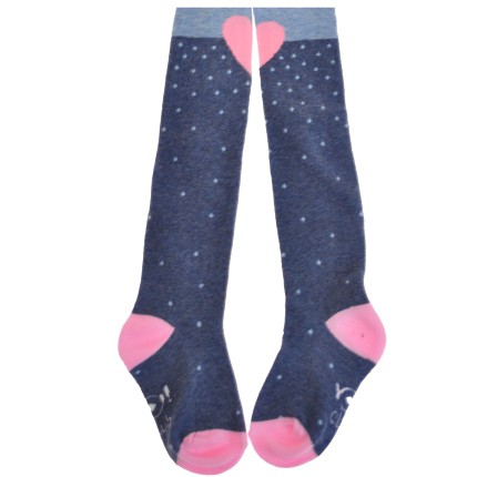 RAJSTOPY bawełniane granatowe z sercem wzór 568