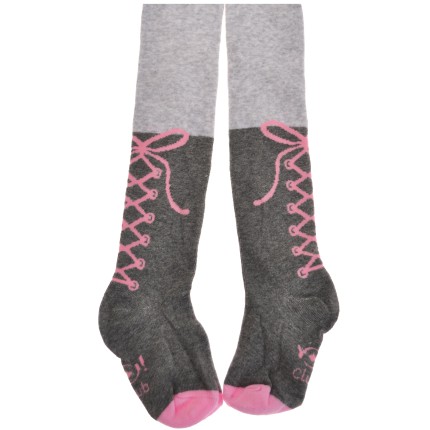 RAJSTOPY bawełniane szare ze sznurówkami wzór 567