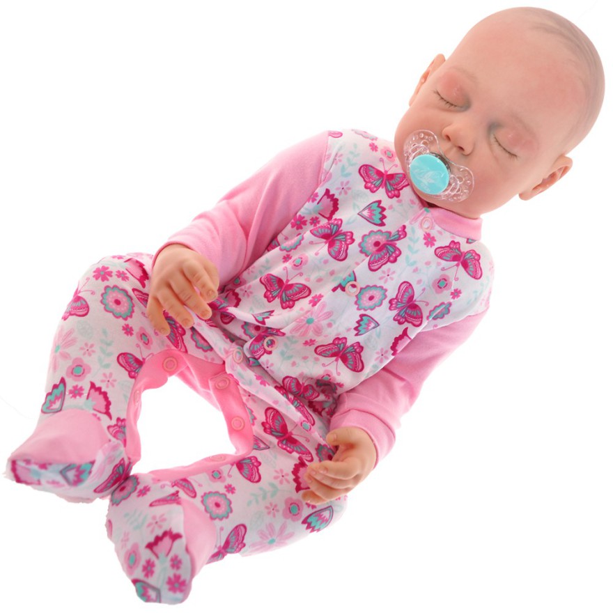 Pajac pajacyk bawełniany różowy w motyle r.56-104 wzór 331R