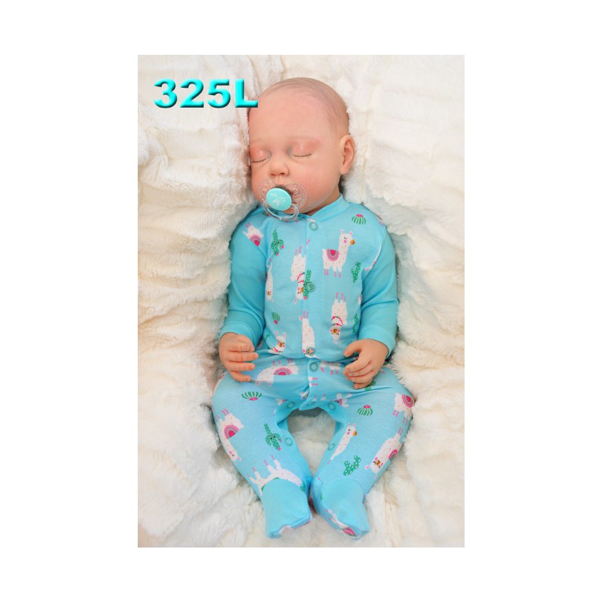 Pajac pajacyk bawełniany lazurowy w lamy wzór 325L