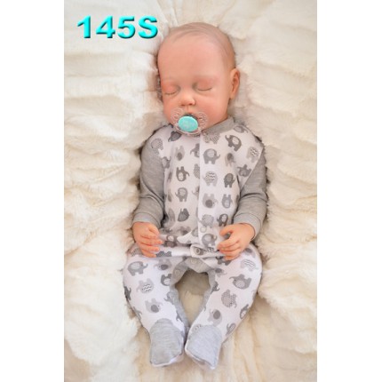 Pajac pajacyk bawełniany szary w słoniki wzór 145S