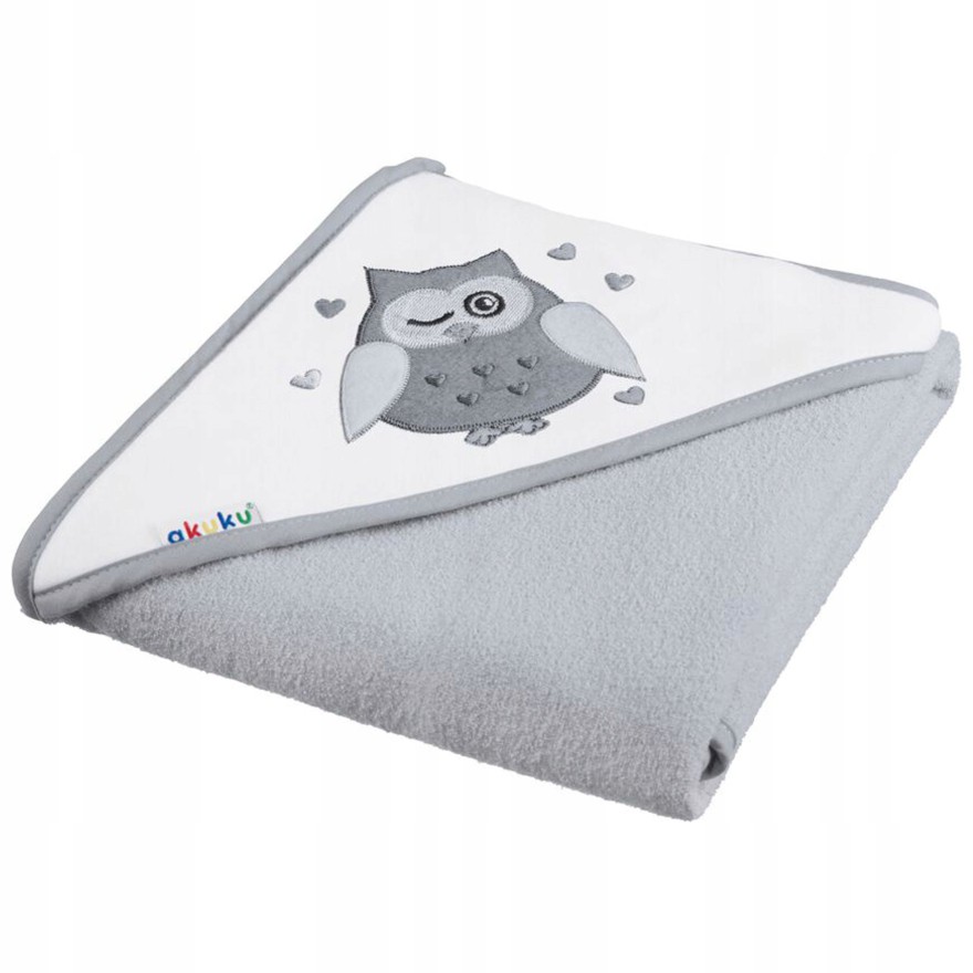 Szare OKRYCIE KĄPIELOWE 100x100 RĘCZNIK Z KAPTUREM