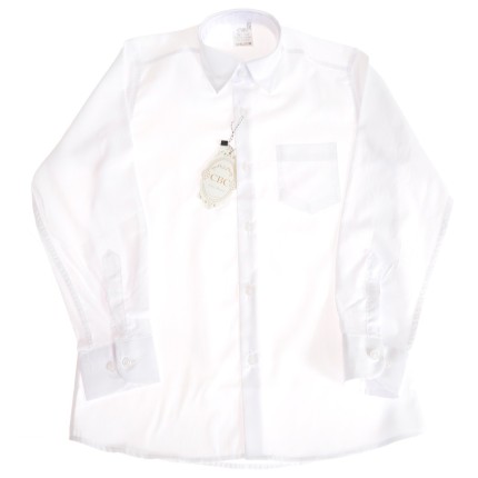 Biała gładka koszula do szkoły długi rękaw elegancka