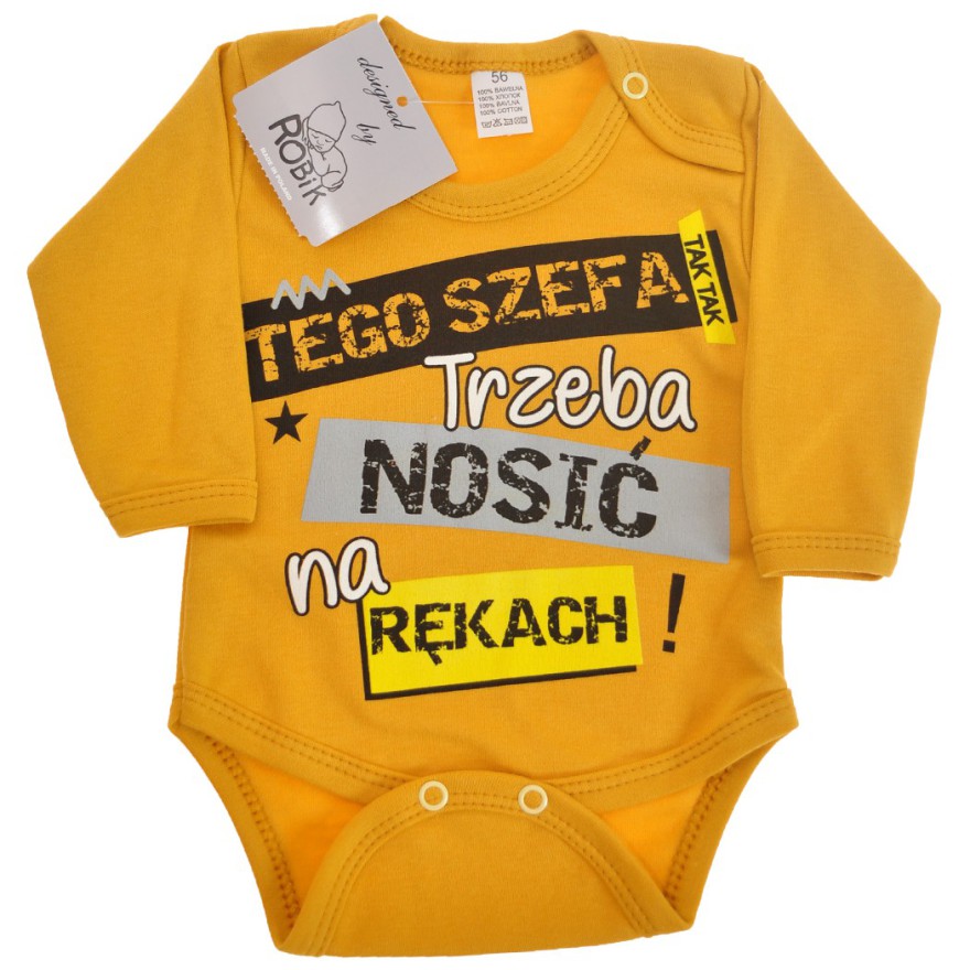 Musztardowe BODY chłopięce