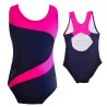 Kostium kąpielowy jednoczęściowy dla dziewczynki granatowo-różowy strój do pływania r. 104-146 basen