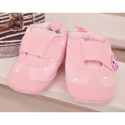 Adidaski w serca NIECHODKI 0-12M BUCIKI na rzep różowe