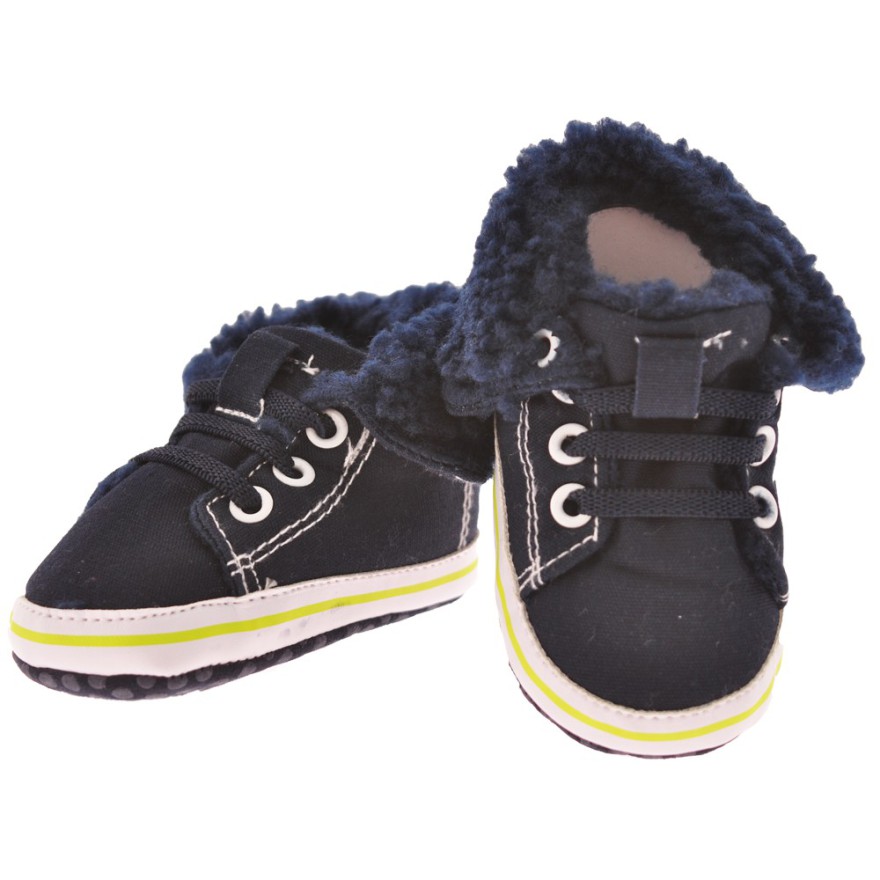 Trampki ocieplane buty na futerku NIECHODKI 0-12M BUCIKI granatowe