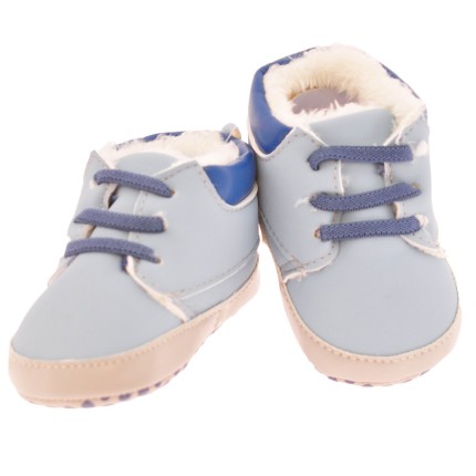 Eleganckie buty ocieplane NIECHODKI na futerku BUCIKI jasno niebieskie