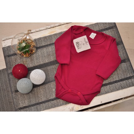 Bordowe BODY z długim rękawem