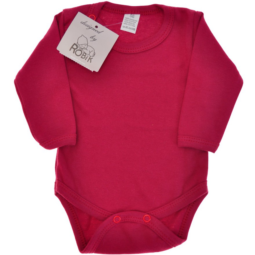 Bordowe BODY z długim rękawem
