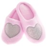 Kapcie BROKATOWE SERCE ciepłe ciapy klapki różowe